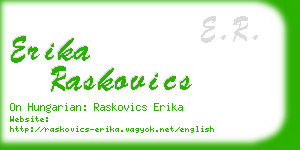 erika raskovics business card